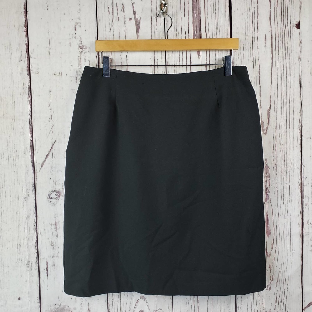 Alia Pencil Skirt Womens Size 12 Flat Front Knee Length Stretch Black